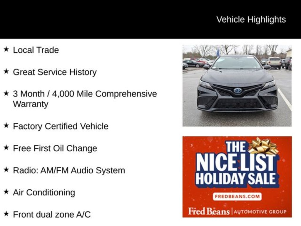 Used 2022 Toyota Camry Hybrid SE Sedan