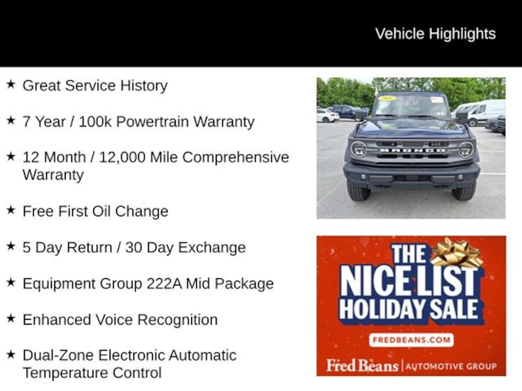 Certified 2021 Ford Bronco Big Bend SUV