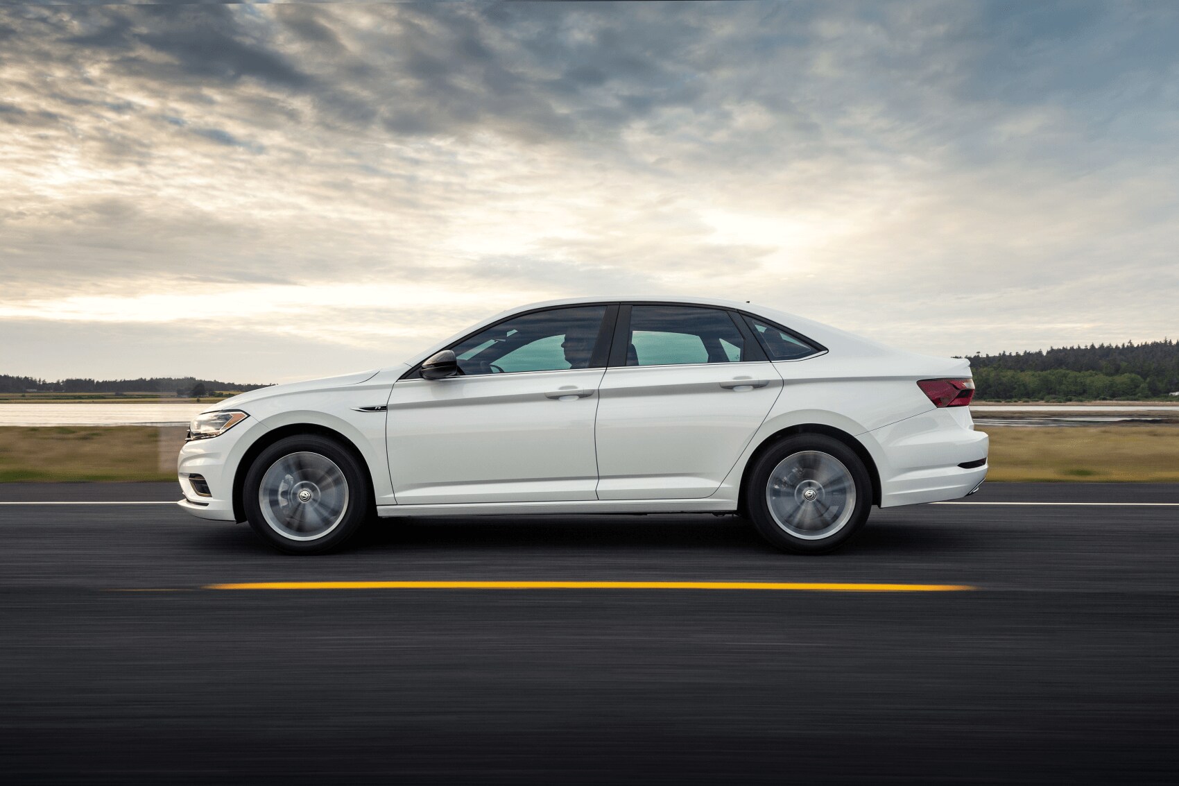 2021 Volkswagen Jetta White on Highway Fred Beans VW Devon PA