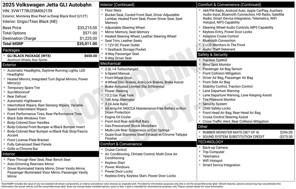 Used 2025 Volkswagen Jetta GLI 2.0T Autobahn Sedan