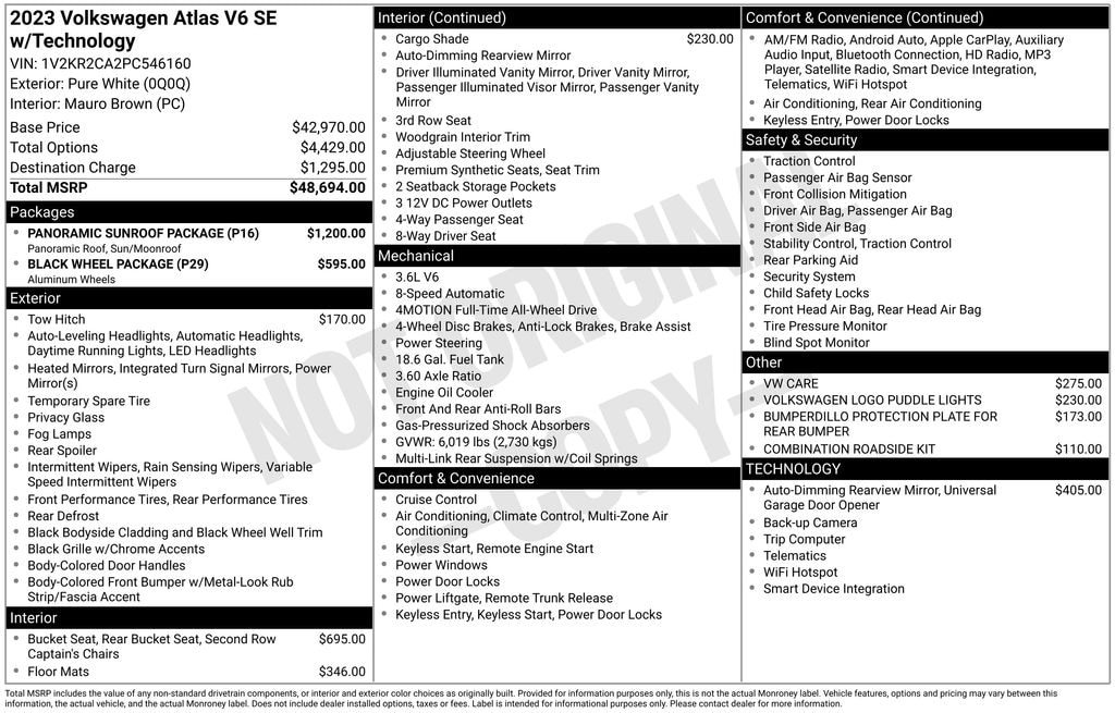 Used 2023 Volkswagen Atlas 3.6L V6 SE w/Technology SUV