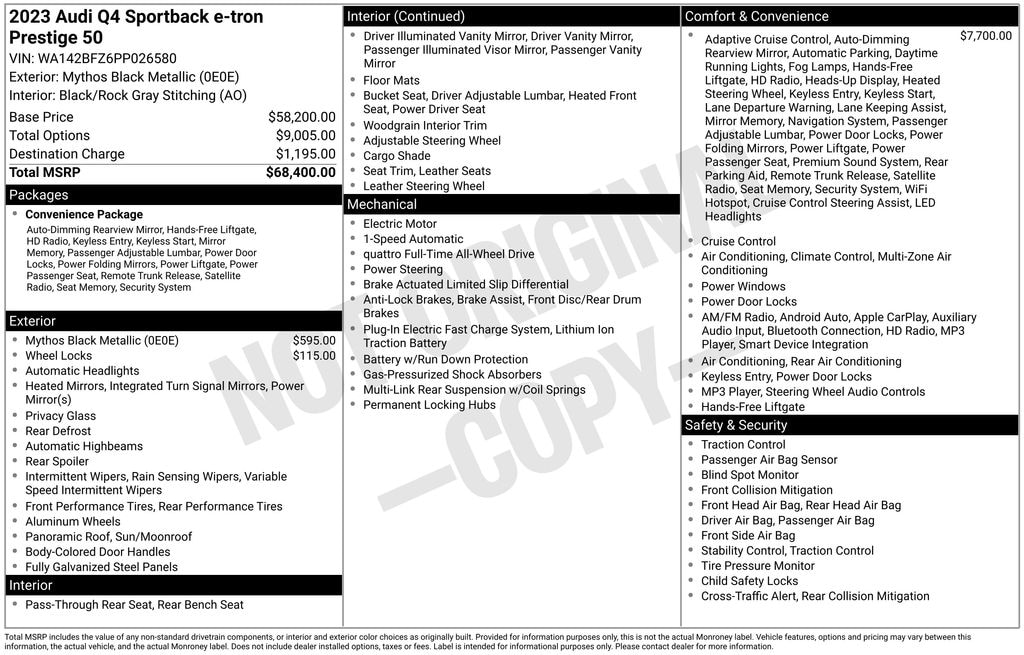 Used 2023 Audi Q4 e-tron Sportback 50 Premium SUV