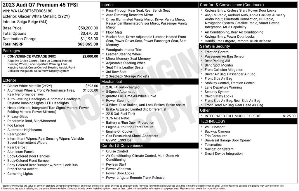 Used 2023 Audi Q7 45 Premium SUV