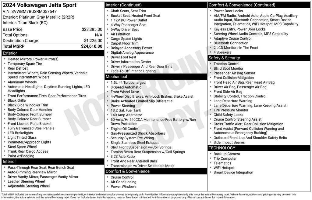 Used 2024 Volkswagen Jetta 1.5T Sport Sedan