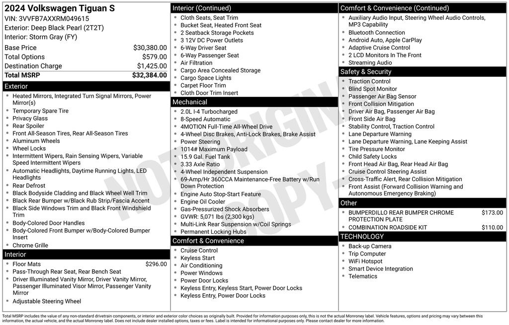 Used 2024 Volkswagen Tiguan 2.0T S SUV