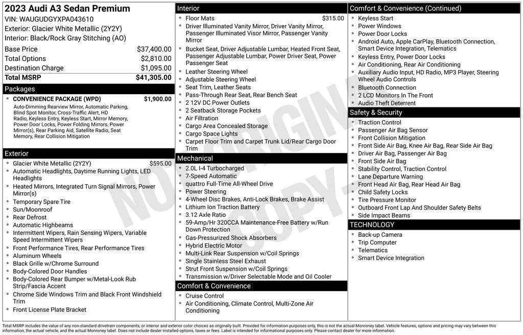Used 2023 Audi A3 40 Premium Sedan