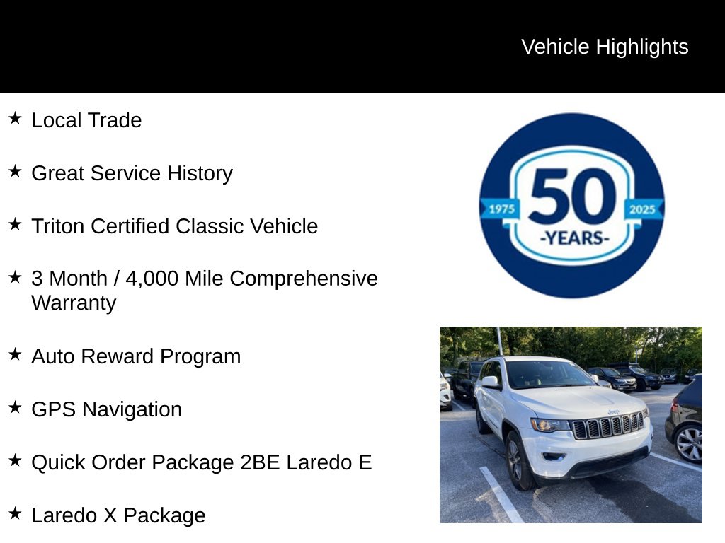 Used 2018 Jeep Grand Cherokee Laredo 4x4 SUV