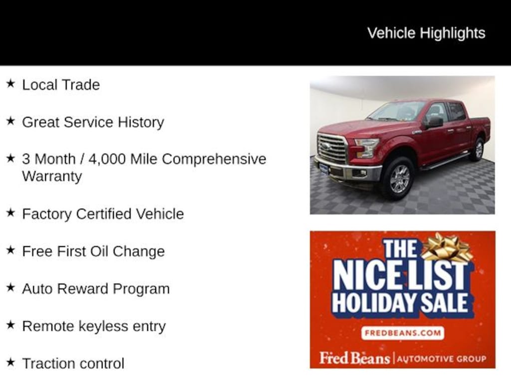 Certified 2017 Ford F-150 XLT Truck SuperCrew Cab