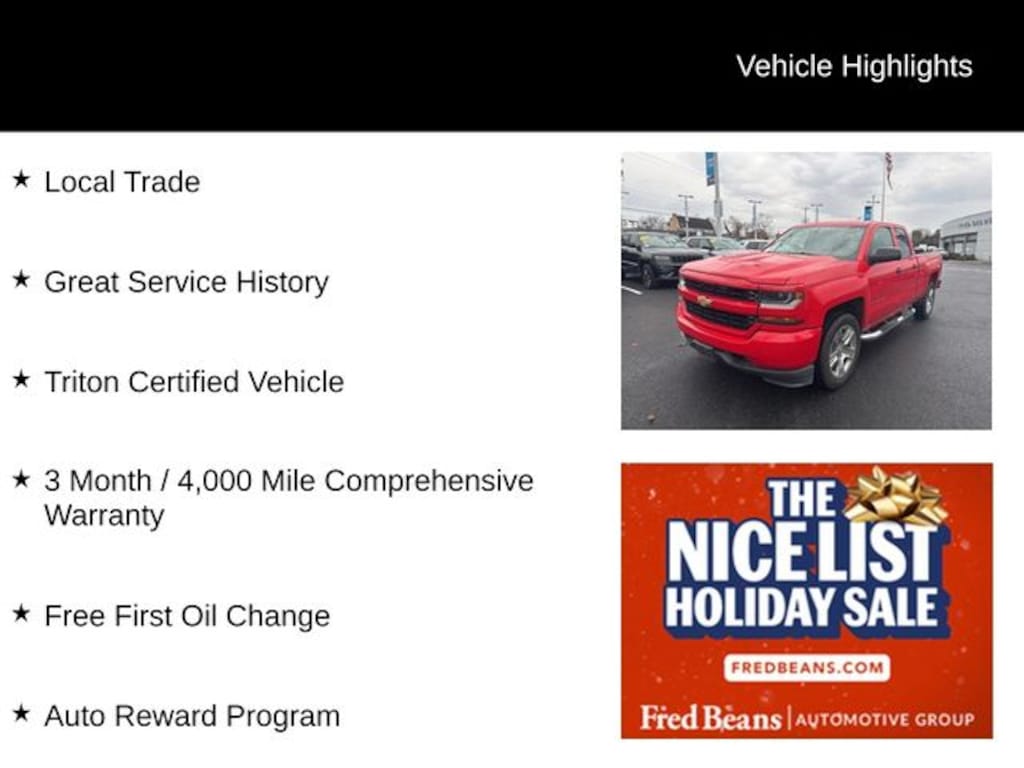 Used 2016 Chevrolet Silverado 1500 Custom Truck Double Cab