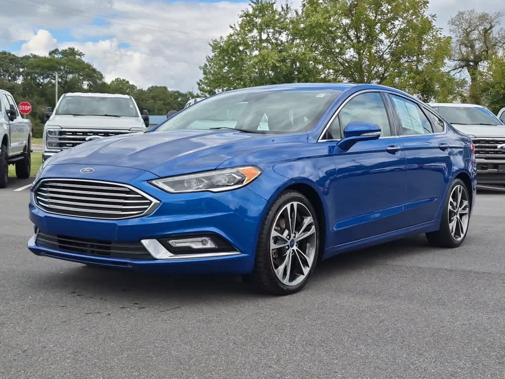 Lightning Blue 2017 Ford Fusion Sedan Front-Wheel Drive Automatic