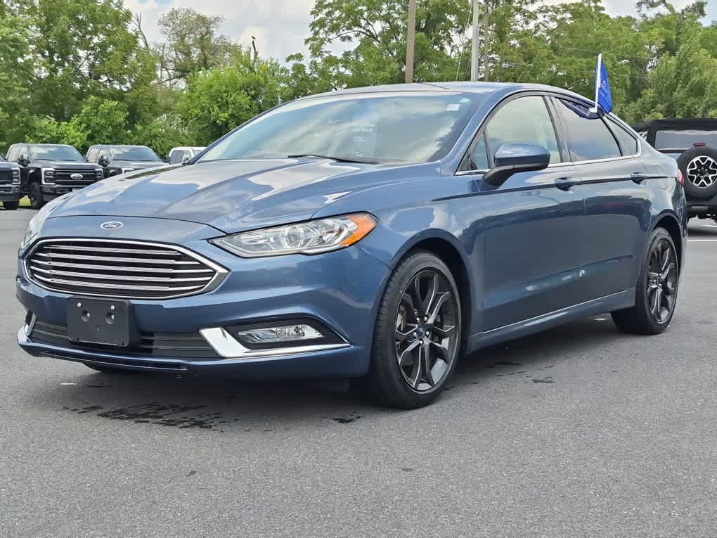 Blue Metallic 2018 Ford Fusion Sedan Front-Wheel Drive Automatic