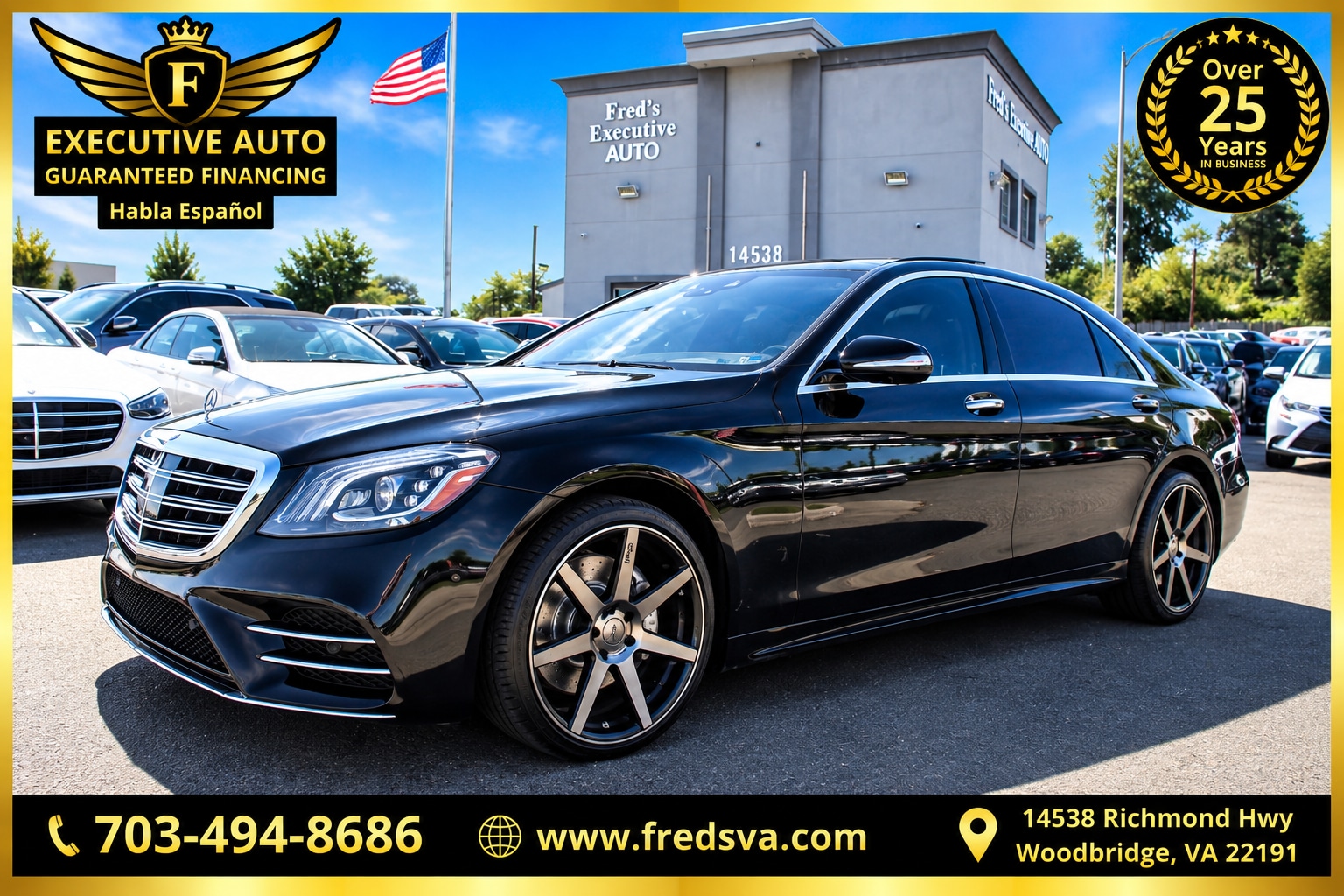 Black 2019 Mercedes-Benz S-Class Sedan Rear-Wheel Drive 9-Speed Automatic