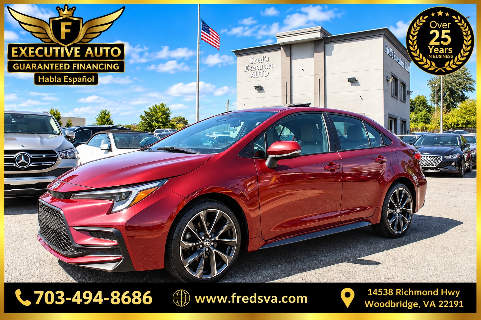 Red 2023 Toyota Corolla Sedan Front-Wheel Drive Continuously Variable Transmission