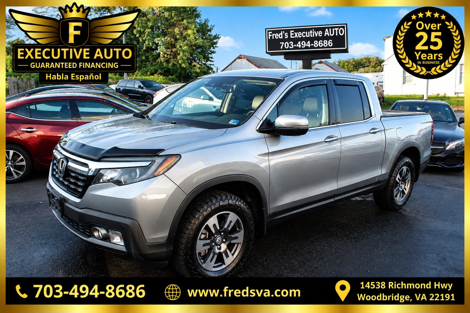 Silver 2018 Honda Ridgeline Pickup Truck All-Wheel Drive 6-Speed Automatic