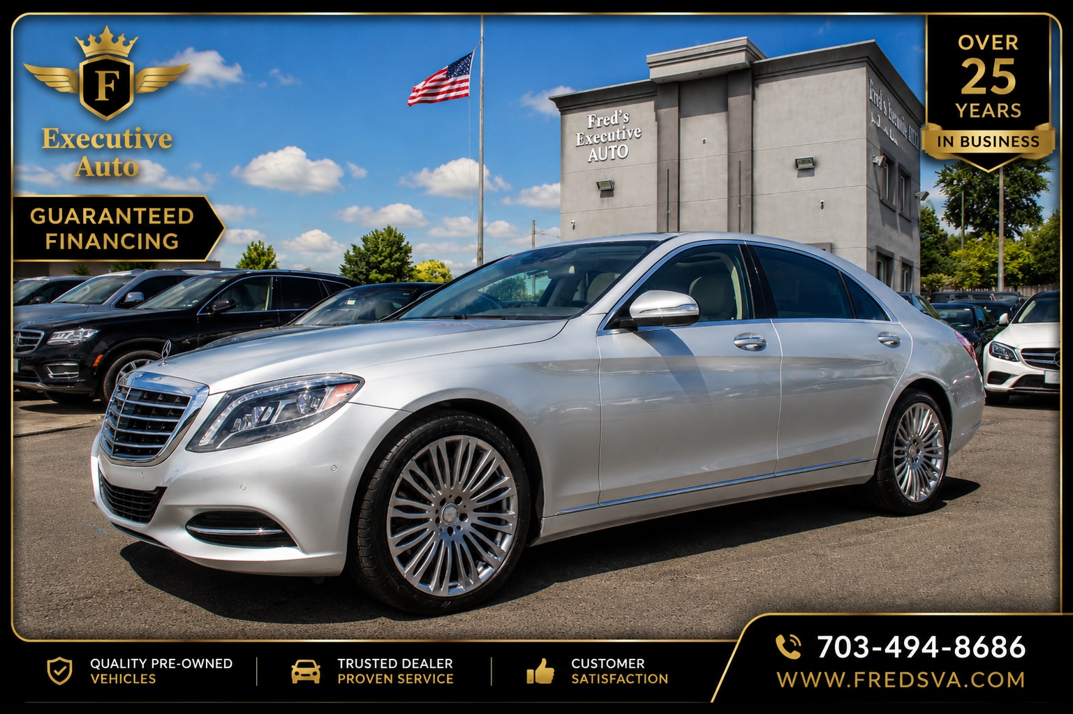 Silver 2015 Mercedes-Benz S-Class Sedan Rear-Wheel Drive 7-Speed Automatic