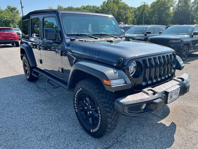 Used 2021 Jeep Wrangler Unlimited Willys with VIN 1C4HJXDG0MW700166 for sale in Laurel, MD