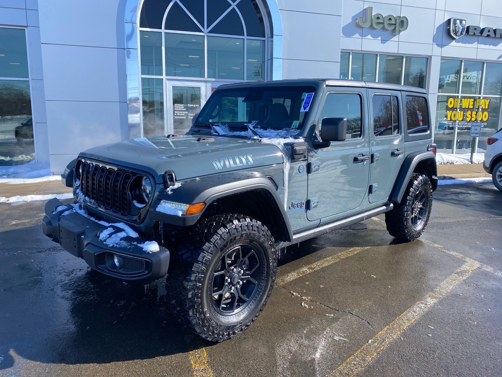 Used 2025 Jeep Wrangler 4xe Willys 4XE with VIN 1C4RJXN69SW584652 for sale in Fredonia, NY