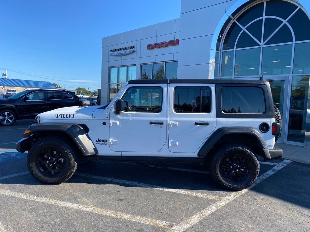 Used 2022 Jeep Wrangler Unlimited Willys Sport with VIN 1C4HJXDG9NW125096 for sale in Fredonia, NY