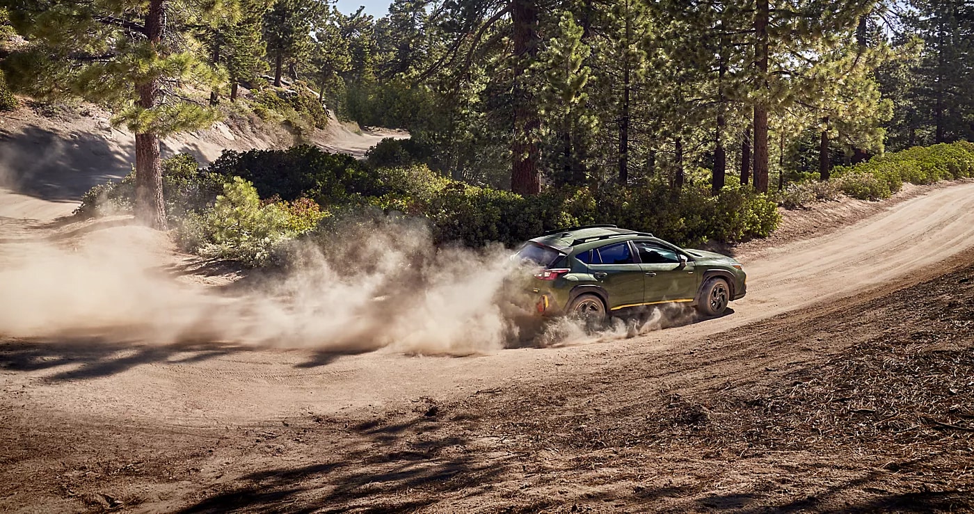 A Subaru fuel-efficient vehicle going off-road