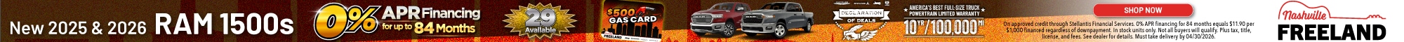 0% for 84 Months on 2025 and 2026 Ram 1500's