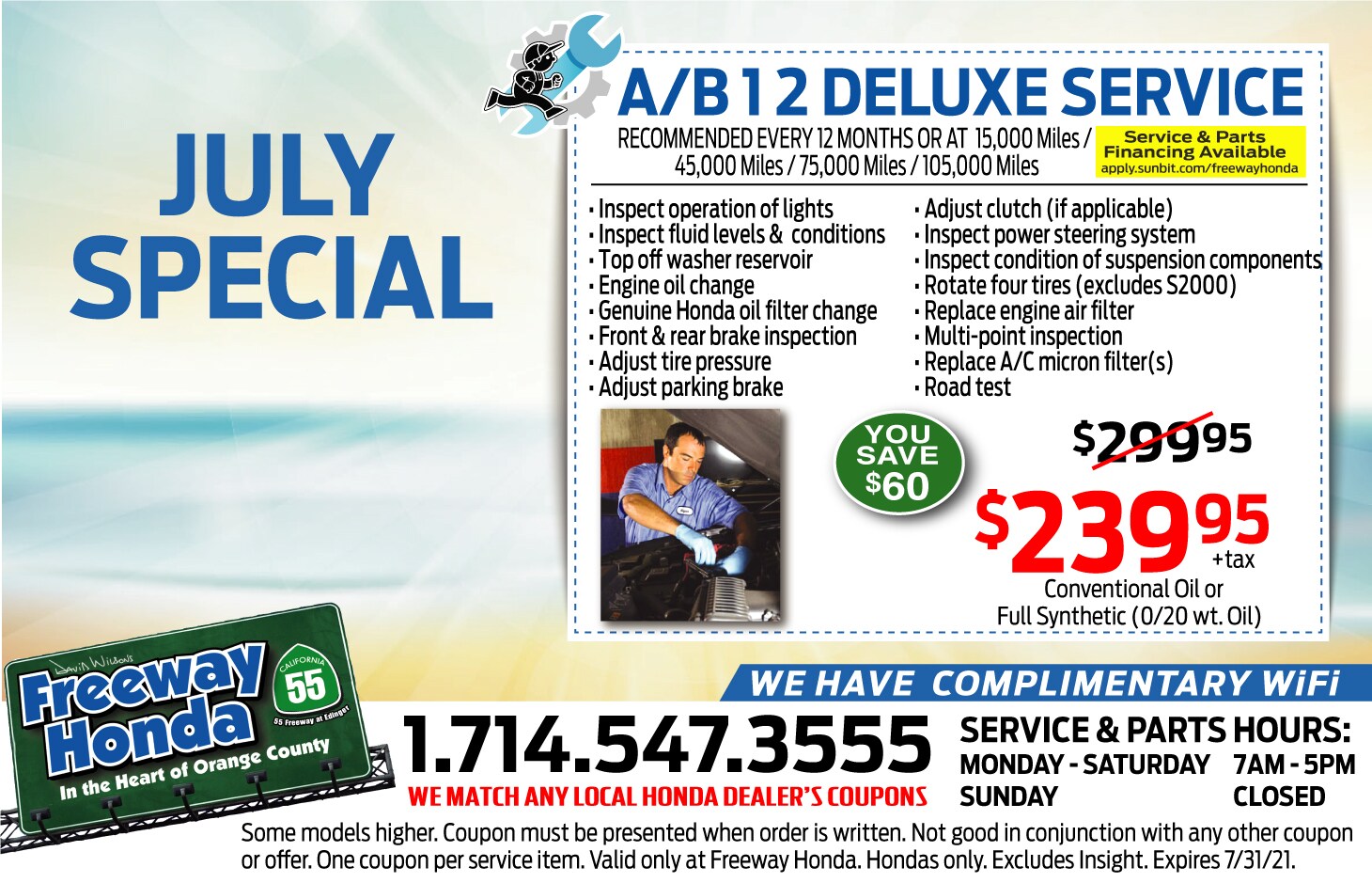 Service Specials Freeway Honda