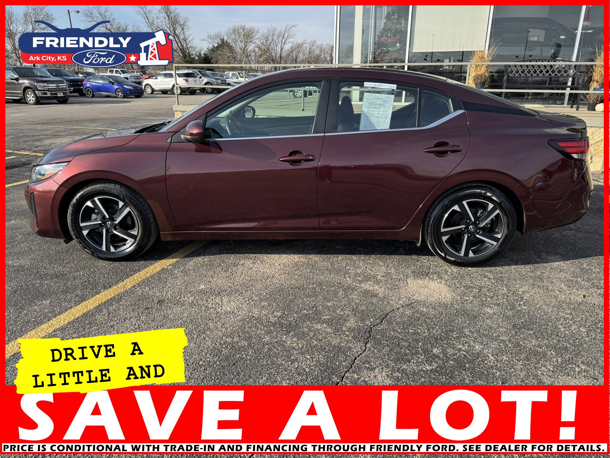 Used 2024 Nissan Sentra SV with VIN 3N1AB8CV7RY338604 for sale in Arkansas City, KS