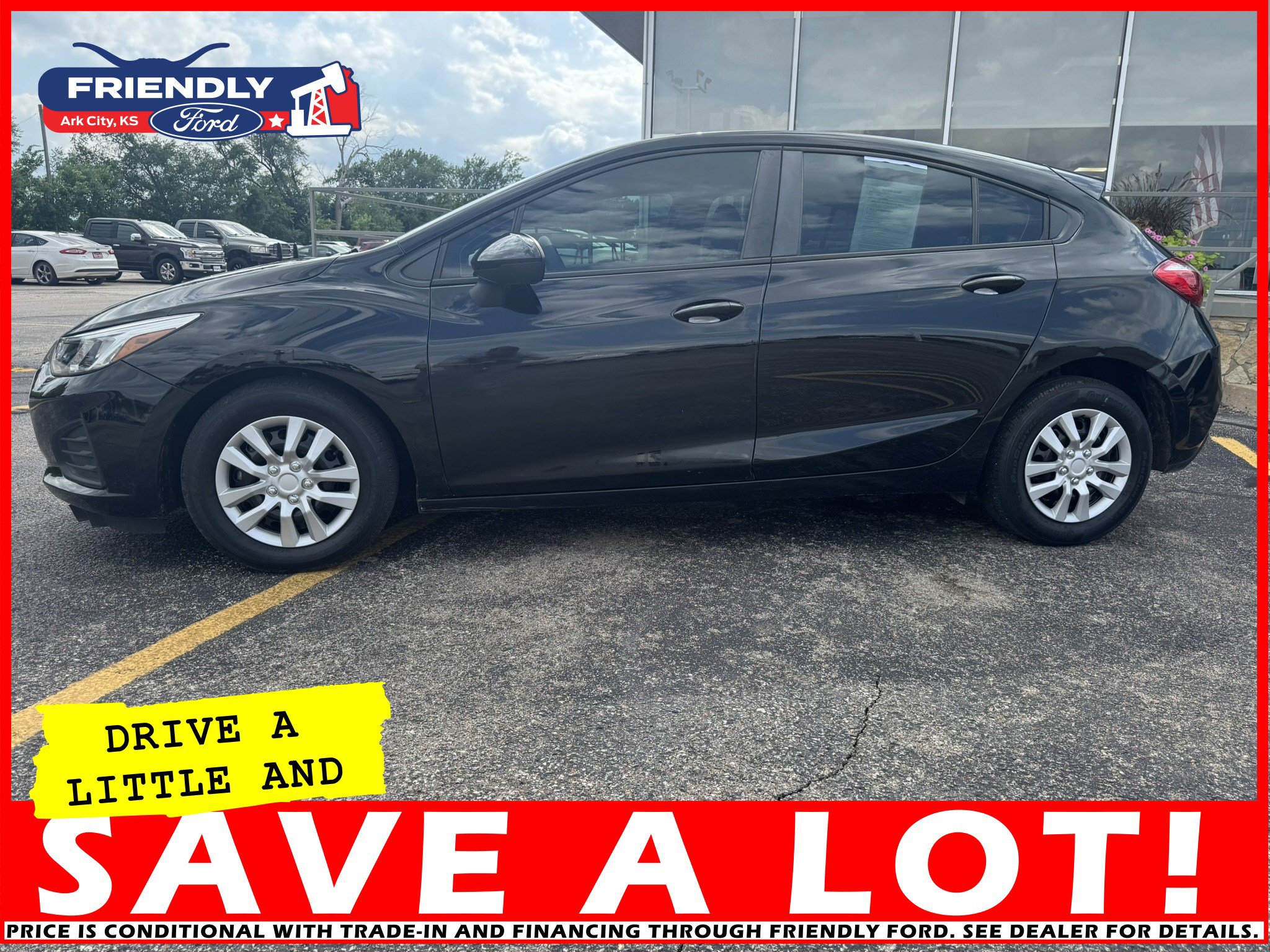 Used 2019 Chevrolet Cruze LS with VIN 3G1BC6SM5KS602545 for sale in Arkansas City, KS