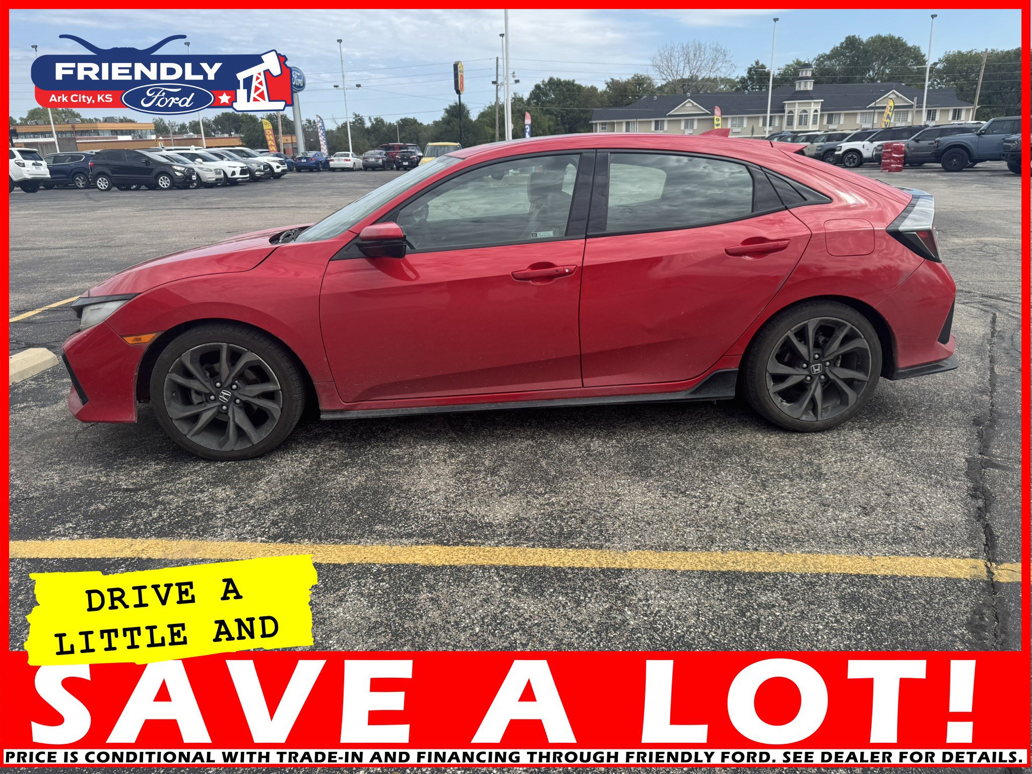 Used 2019 Honda Civic Hatchback Sport Touring with VIN SHHFK7H94KU223208 for sale in Arkansas City, KS
