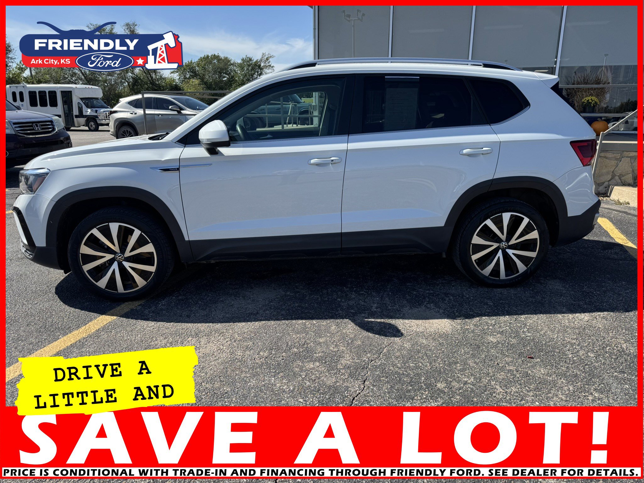 Used 2023 Volkswagen Taos SE with VIN 3VVSX7B23PM320093 for sale in Arkansas City, KS