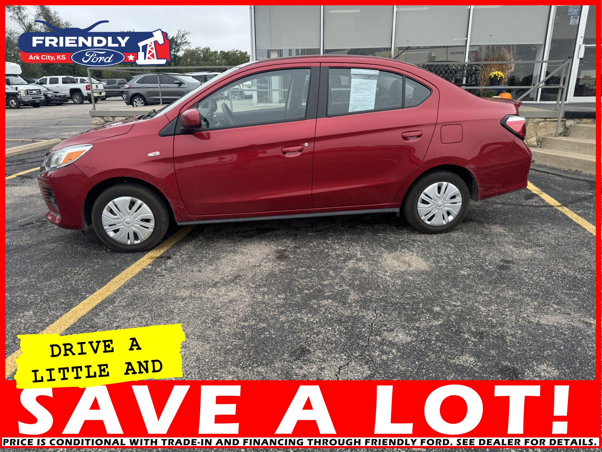 Used 2024 Mitsubishi Mirage G4 ES with VIN ML32FUFJ2RHF17075 for sale in Arkansas City, KS