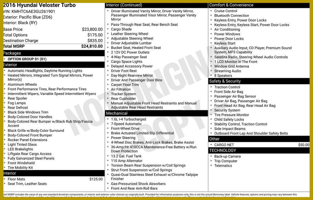 Used 2016 Hyundai Veloster Turbo Hatchback