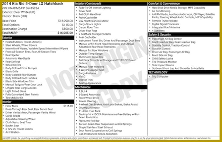 2014 Kia Rio 5-Door LX Hatchback