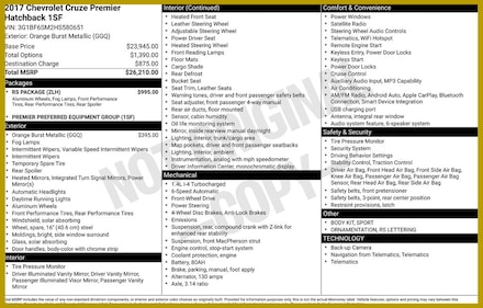 2017 Chevrolet Cruze Premier Auto Hatchback