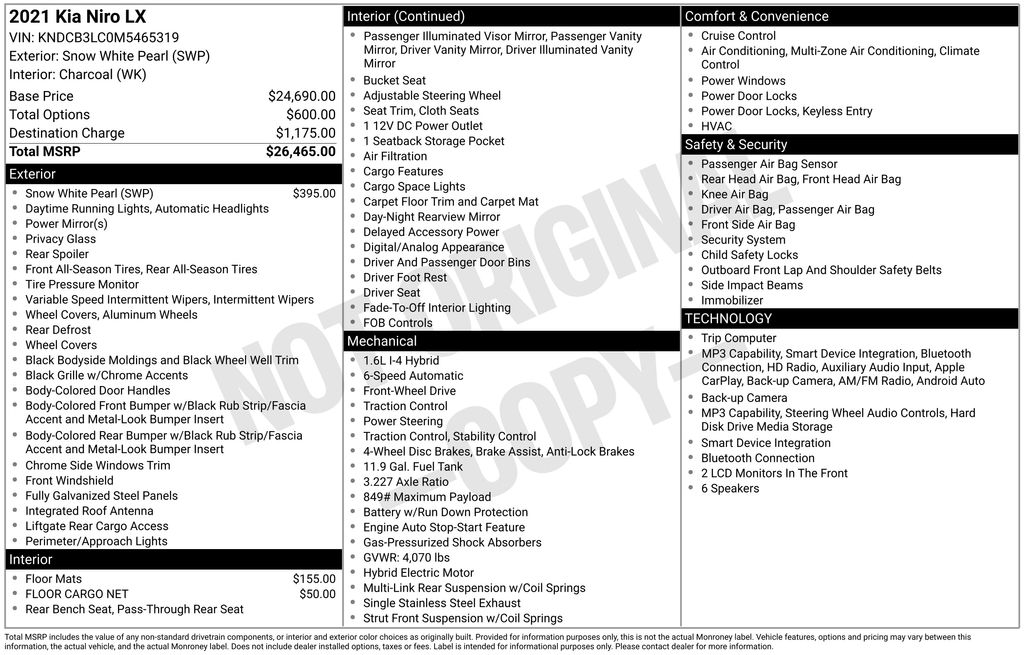 2021 Kia Niro LX FWD