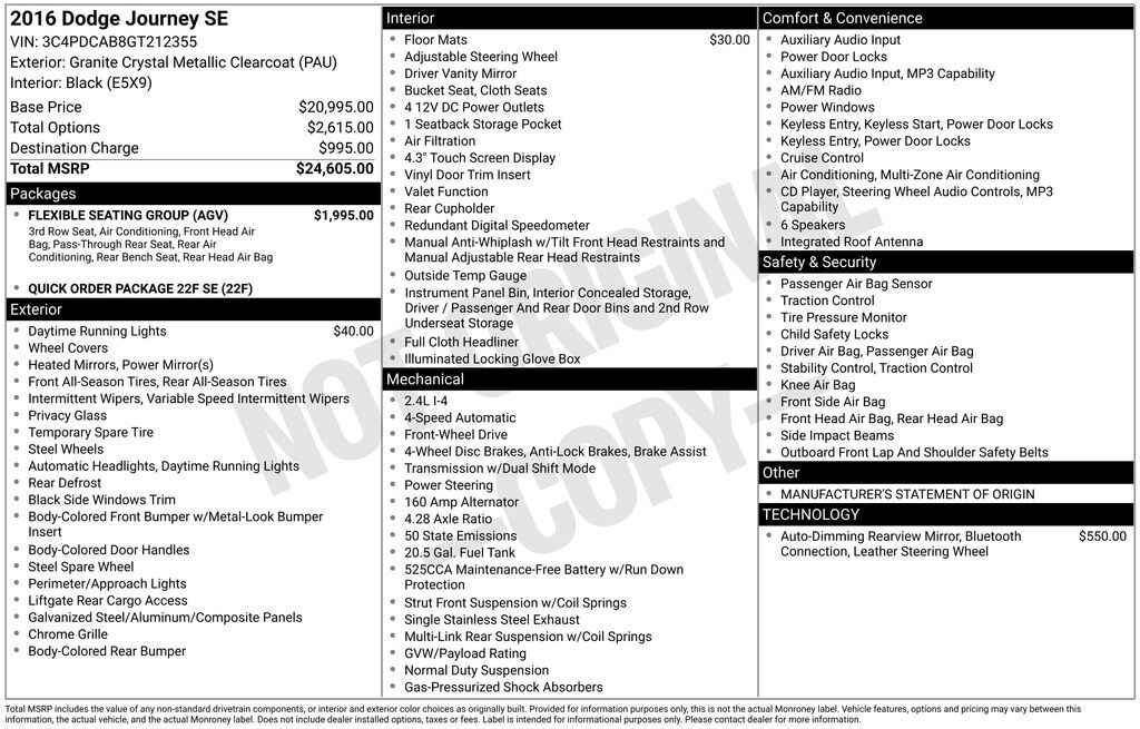 Used 2016 Dodge Journey SE SUV