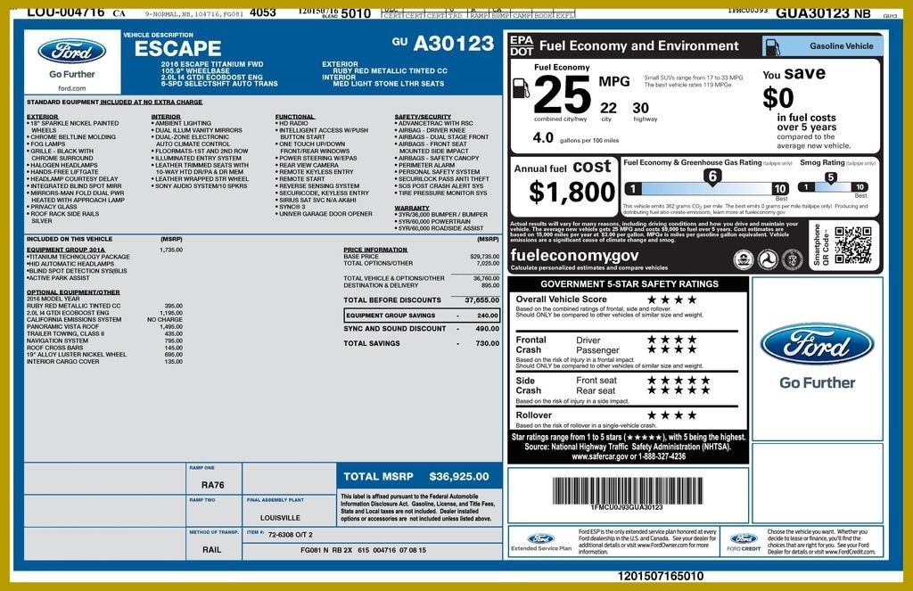 Used 2016 Ford Escape Titanium SUV