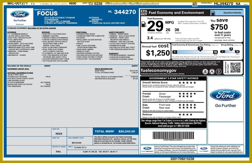 2017 Ford Focus 5 Door Hatch Titanium's photo