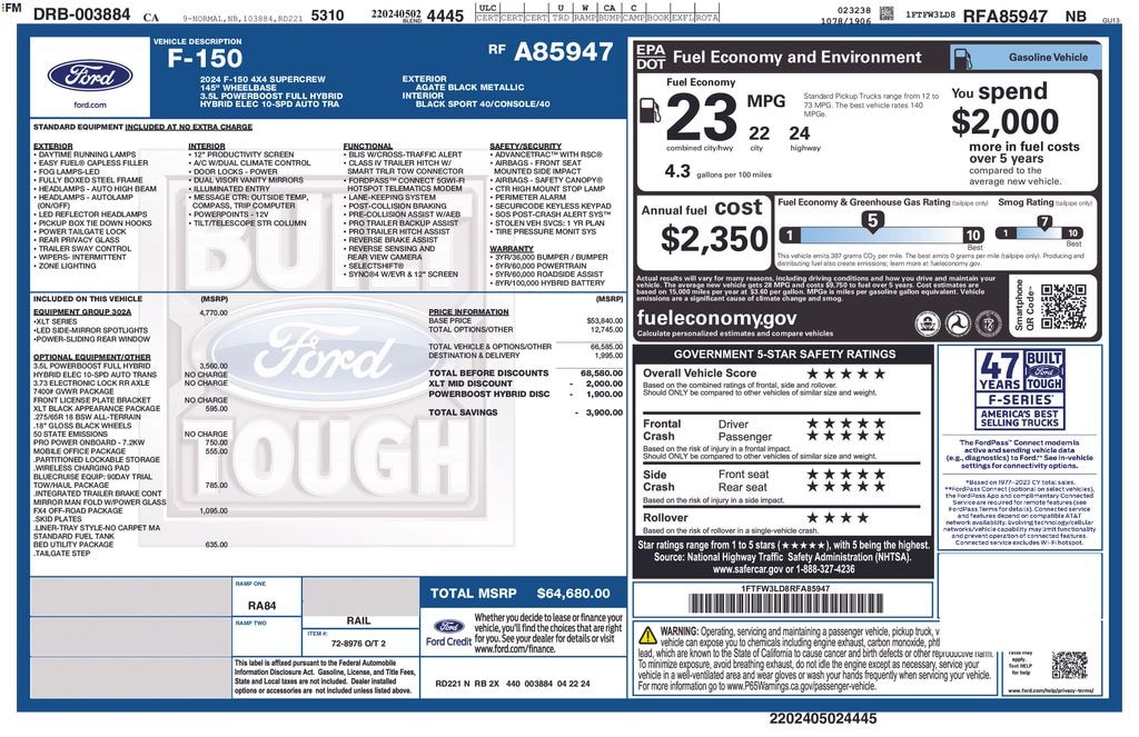 Used 2024 Ford F-150 XLT Truck SuperCrew Cab