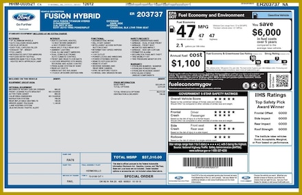 2014 Ford Fusion Hybrid Titanium Sedan