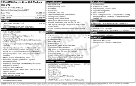 2016 GMC Canyon Truck Crew Cab