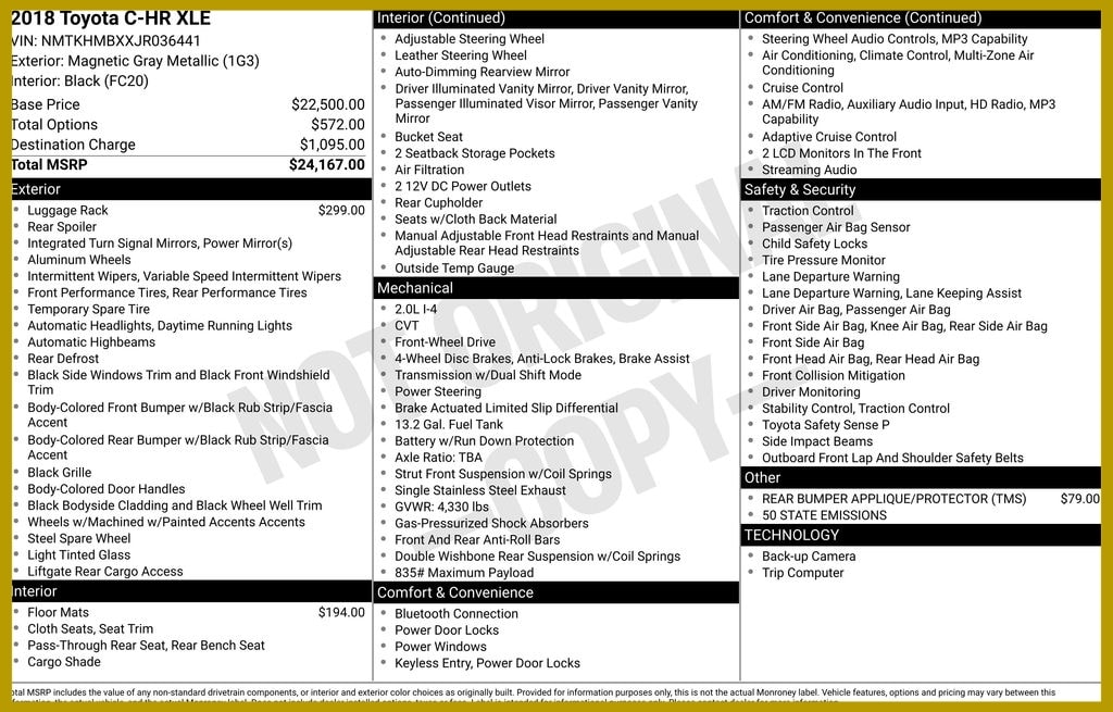 Used 2018 Toyota C-HR XLE SUV