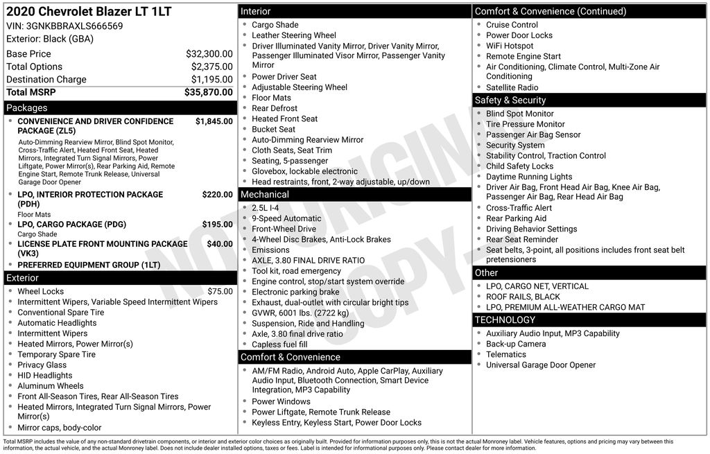 2020 Chevrolet Blazer 1LT's photo