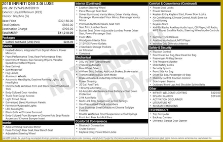 2018 INFINITI Q50 3.0t LUXE Sedan