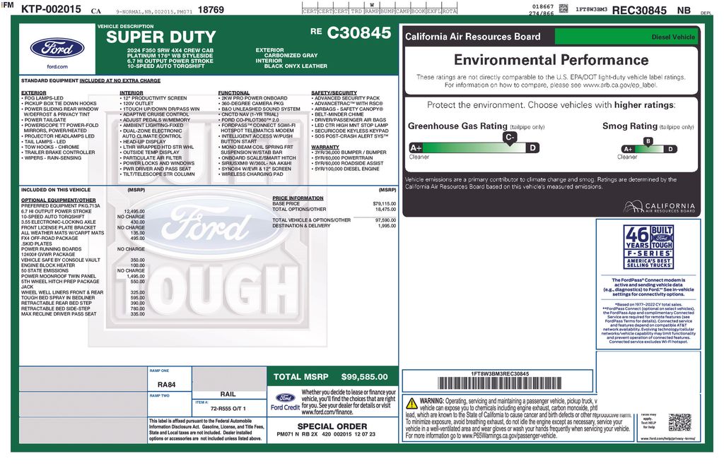 2024 Ford F-350 Platinum 4x4 Crew Cab 8' Box SRW's photo