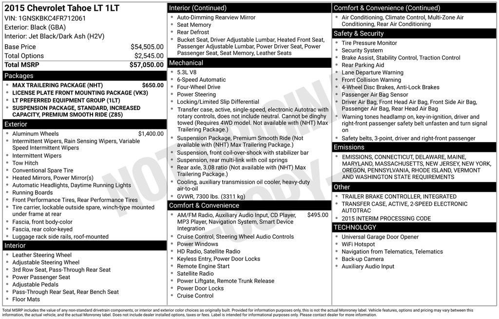 Used 2015 Chevrolet Tahoe LT SUV