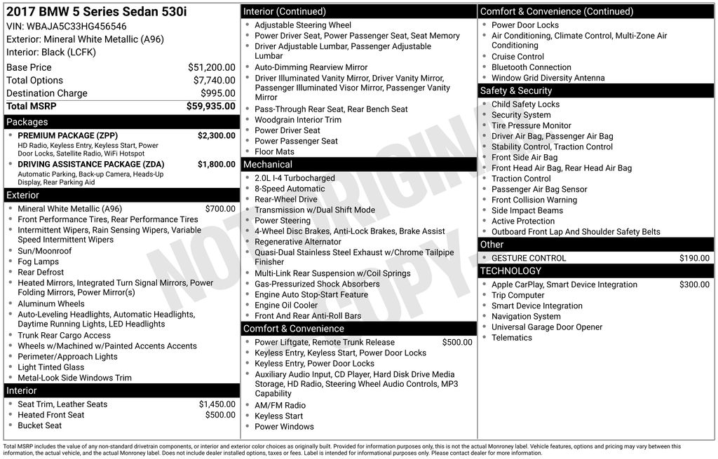 2017 BMW 5 Series 530i's photo