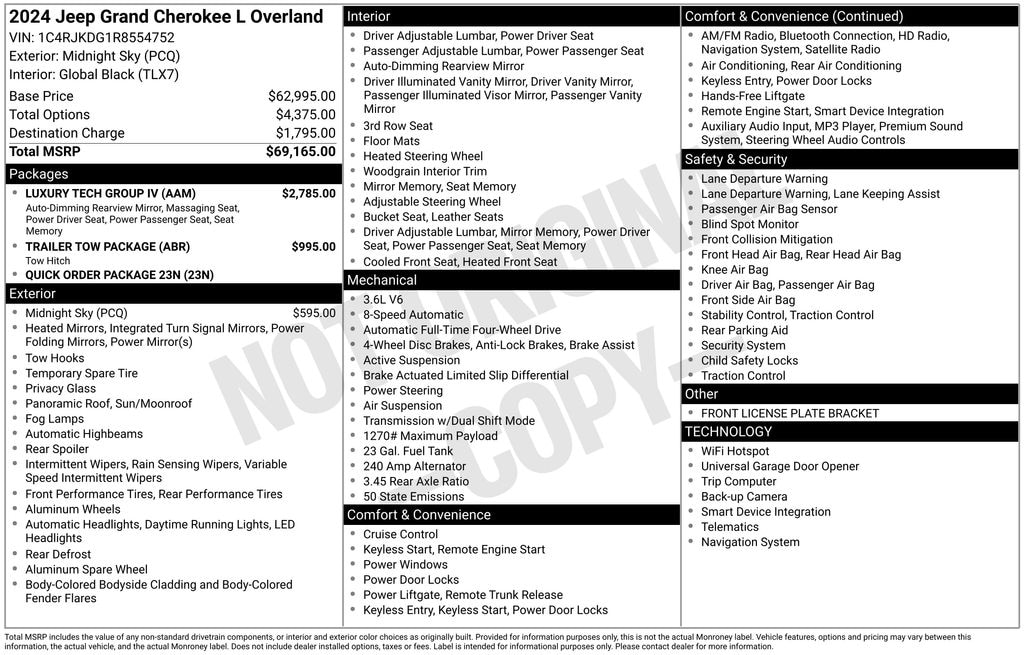 Used 2024 Jeep Grand Cherokee L Overland SUV