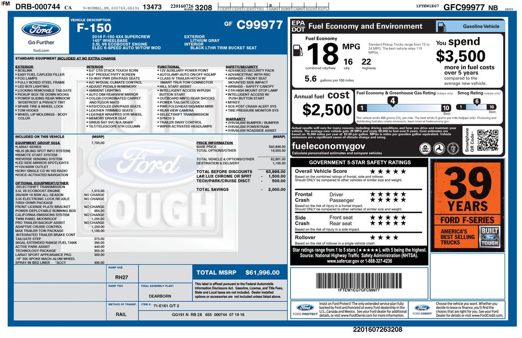 2016 Ford F-150 Lariat