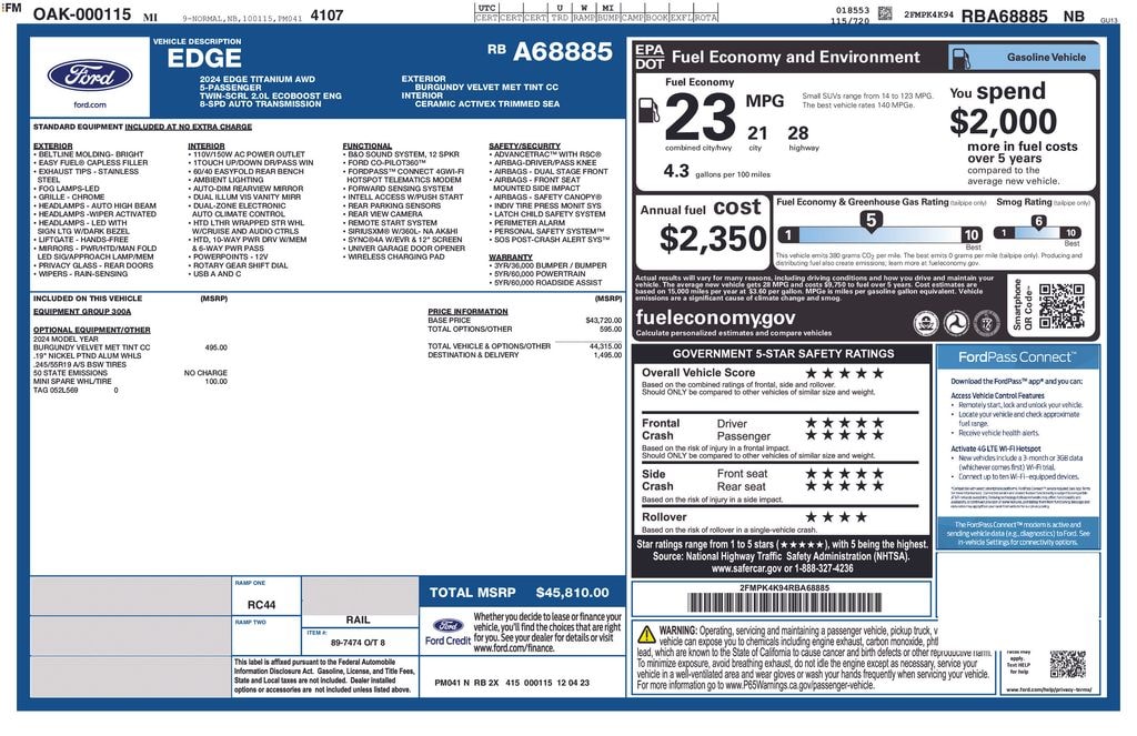 Used 2024 Ford Edge Titanium SUV