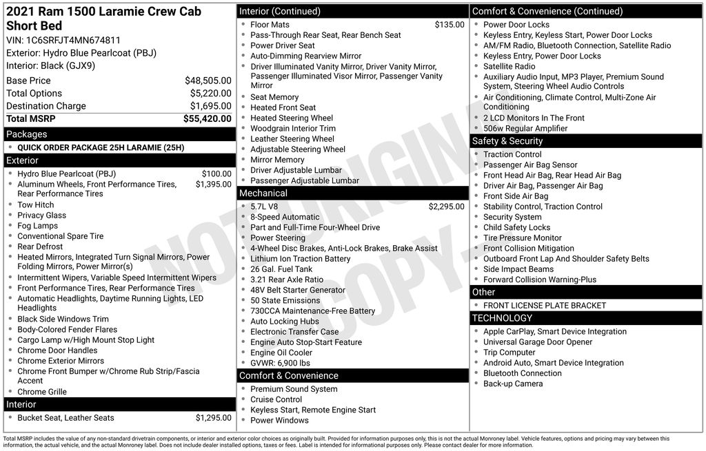 2021 RAM Ram 1500 Pickup Laramie